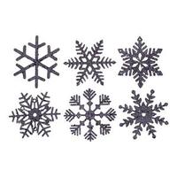 Vickerman 5" Sea Blue Glitter Assorted Snowflake Ornament (6 pack)