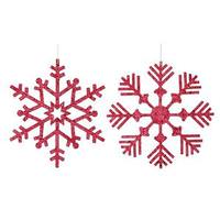 Vickerman 12" Burgundy Glitter Snowflake Assorted Ornament (2 pack)