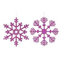 Vickerman 12" Purple Glitter Snowflake Assorted Ornament (2 pack)