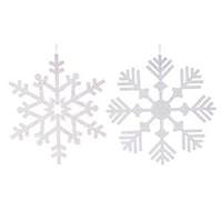 Vickerman 18" White Glitter Snowflake Assorted Ornament (2 pack)