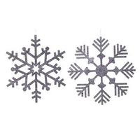 Vickerman 18" Sea Blue Glitter Snowflake Assorted Ornament (2 pack)