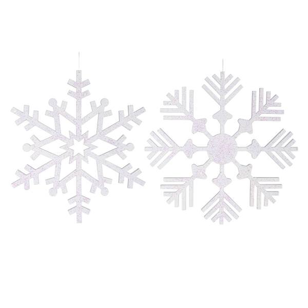 32" White Glitter Snowflake Assorted Ornament (2 pack)