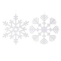 Vickerman 32" White Glitter Snowflake Assorted Ornament (2 pack)