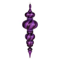 Vickerman 43" Purple Matte Glitter Swirl Finial Ornament