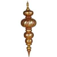 Vickerman 43" Antique Gold Matte Glitter Swirl Finial Ornament