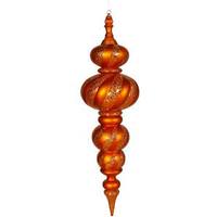 Vickerman 43" Burnished Orange Matte Glitter Swirl Finial Ornament