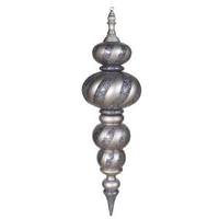 Vickerman 43" Pewter Matte Glitter Swirl Finial Ornament