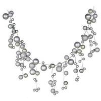 Vickerman 5' Silver Ball Garland Shiny-Matte-Glitter Ornament