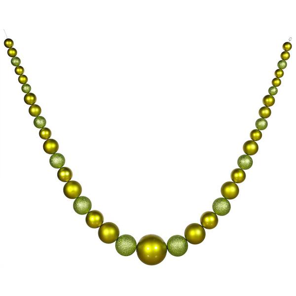11.2' Lime Ball Garland Shiny-Matte-Glitter Ornament