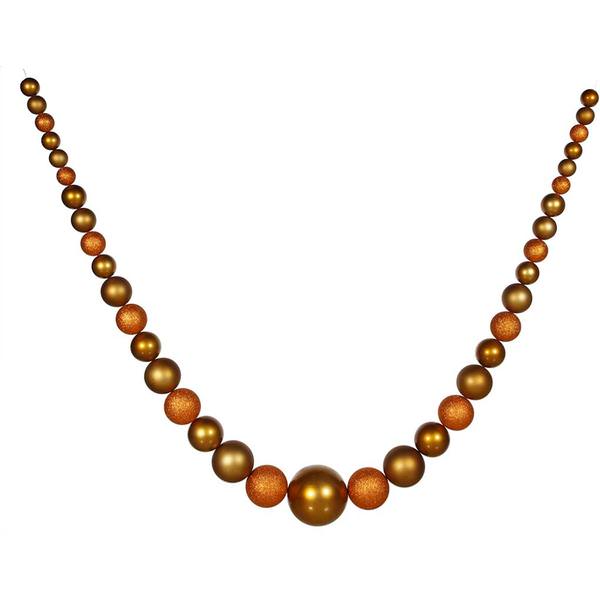 11.2' Antique Gold Ball Garland Shiny-Matte-Glitter Ornament