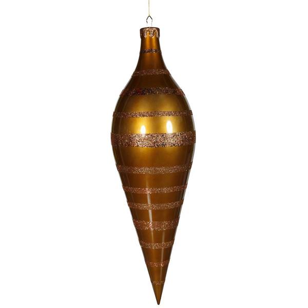 36" Antique Gold Glaze Glitter Sequin Finial Ornament