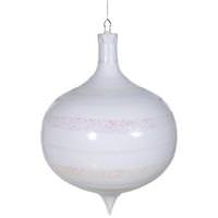 Vickerman 16" White Glaze Glitter Onion Ornament