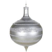 Vickerman 16" Silver Glaze-Glitter-Sequin Onion Ornament