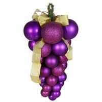 Vickerman 24" Purple Glaze Glitter Matte Grape Cluster Ornament