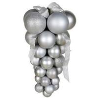 Vickerman 24" Silver Glaze Glitter Matte Grape Cluster Ornament