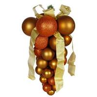 Vickerman 24" Antique Gold Glaze Glitter Matte Grape Cluster Ornament