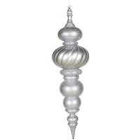 Vickerman 43" Silver Matte Glitter Brushed Finial Ornament