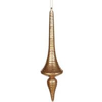 Vickerman 12" Antique Gold Matte Glitter Finial Drop Ornament
