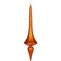 Vickerman 12" Burnished Orange Matte Glitter Finial Drop Ornament