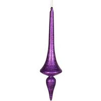 Vickerman 18" Purple Matte Glitter Finial Drop Ornament