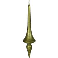 Vickerman 18" Dark Olive Matte Glitter Finial Drop Ornament