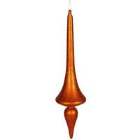 Vickerman 24" Burnished Orange Matte Glitter Finial Drop Ornament