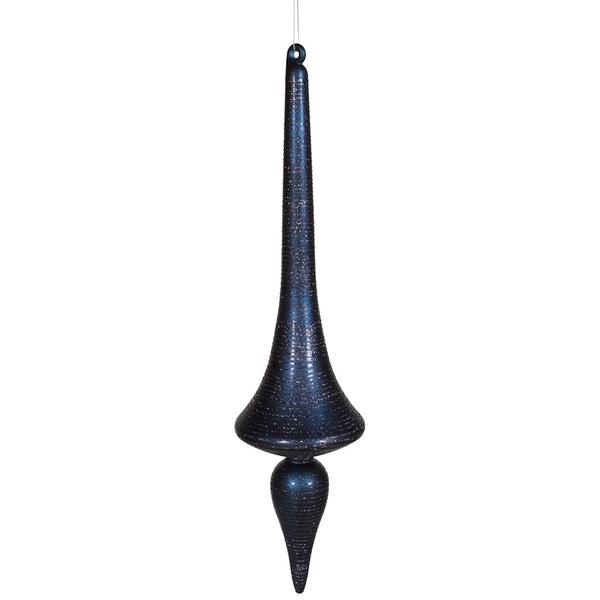 24" Sea Blue Matte Glitter Finial Drop Ornament