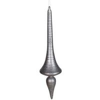 Vickerman 24" Pewter Matte Glitter Finial Drop Ornament