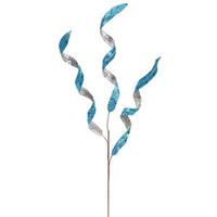 Vickerman 28" Blue / Silver Curly Spray