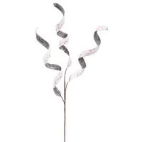 Vickerman 28" Silver / White Curly Spray