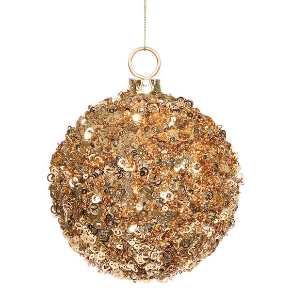 2.75" Gold Sequin Ball Ornament