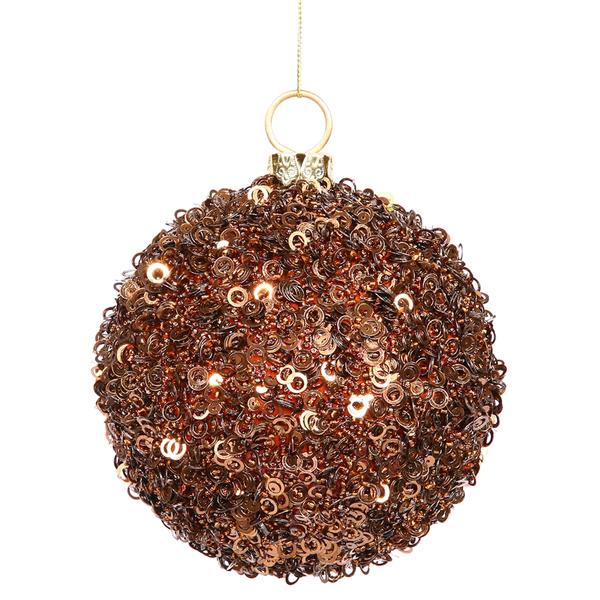 2.75" Chocolate Sequin Ball Ornament