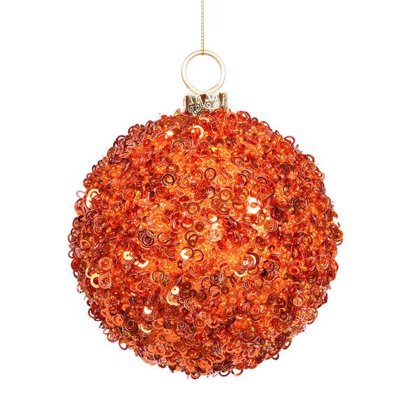 2.75" Copper Sequin Ball Ornament
