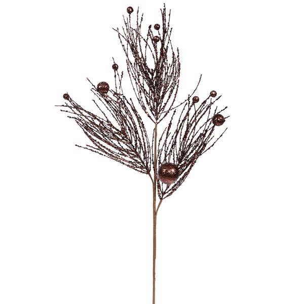 29" Chocolate Pine Ball Spray