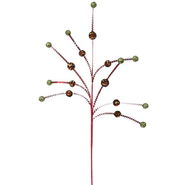 29" Red / Green Sequin Ball Spray