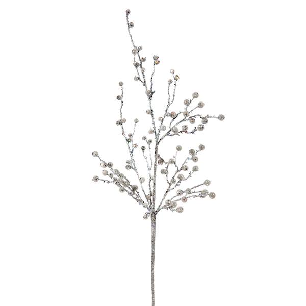 34" Platinum Bead Berry Branch
