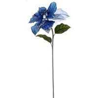 Vickerman 28" Blue Jeweled Poinsettia Flower