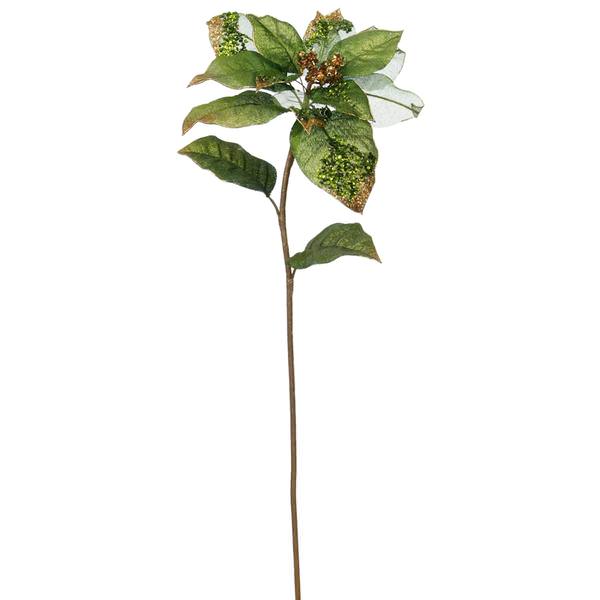 28" Green Jeweled Poinsettia Flower
