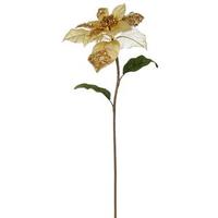 Vickerman 28" Gold Jeweled Poinsettia Flower