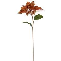 Vickerman 28" Copper Jeweled Poinsettia Flower