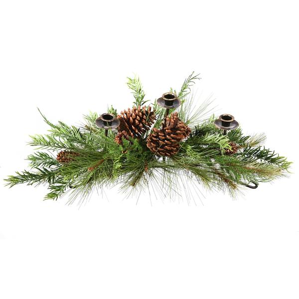 24" Lometa Mix Pine Taper Candle Holder