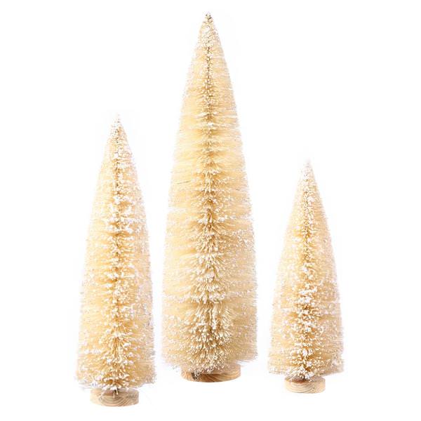 4" 6" 7" 9" Cream Sisel Village Tree Set