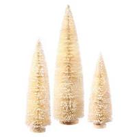 Vickerman 4" 6" 7" 9" Cream Sisel Village Tree Set