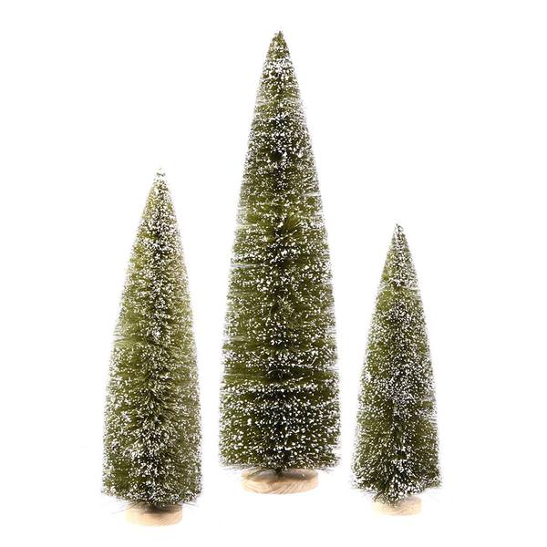 10" 14" 18" 24" Light Green Sisel Village Tree Set