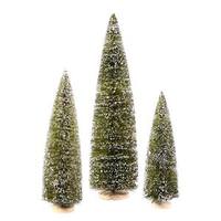 Vickerman 10" 14" 18" 24" Light Green Sisel Village Tree Set
