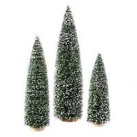 Vickerman 10" 14" 18" 24" Green Sisel Village Tree Set