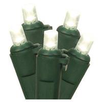 View 20' 50 Light Green Wire Warm White Battery Operated LED Miniature String with Timer