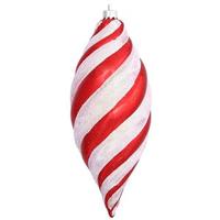 Vickerman 7" Red / White Candy Cane Spiral Drop Ornament