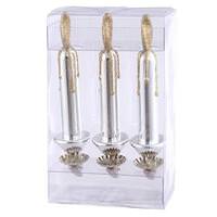 Vickerman 5.3" Silver Candles Ornament (3 pack)