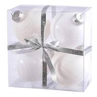 Vickerman 3" White Glitter Ball Ornament (4 pack)